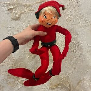 Annalee Doll 2006 Elf Red and Green with Bells